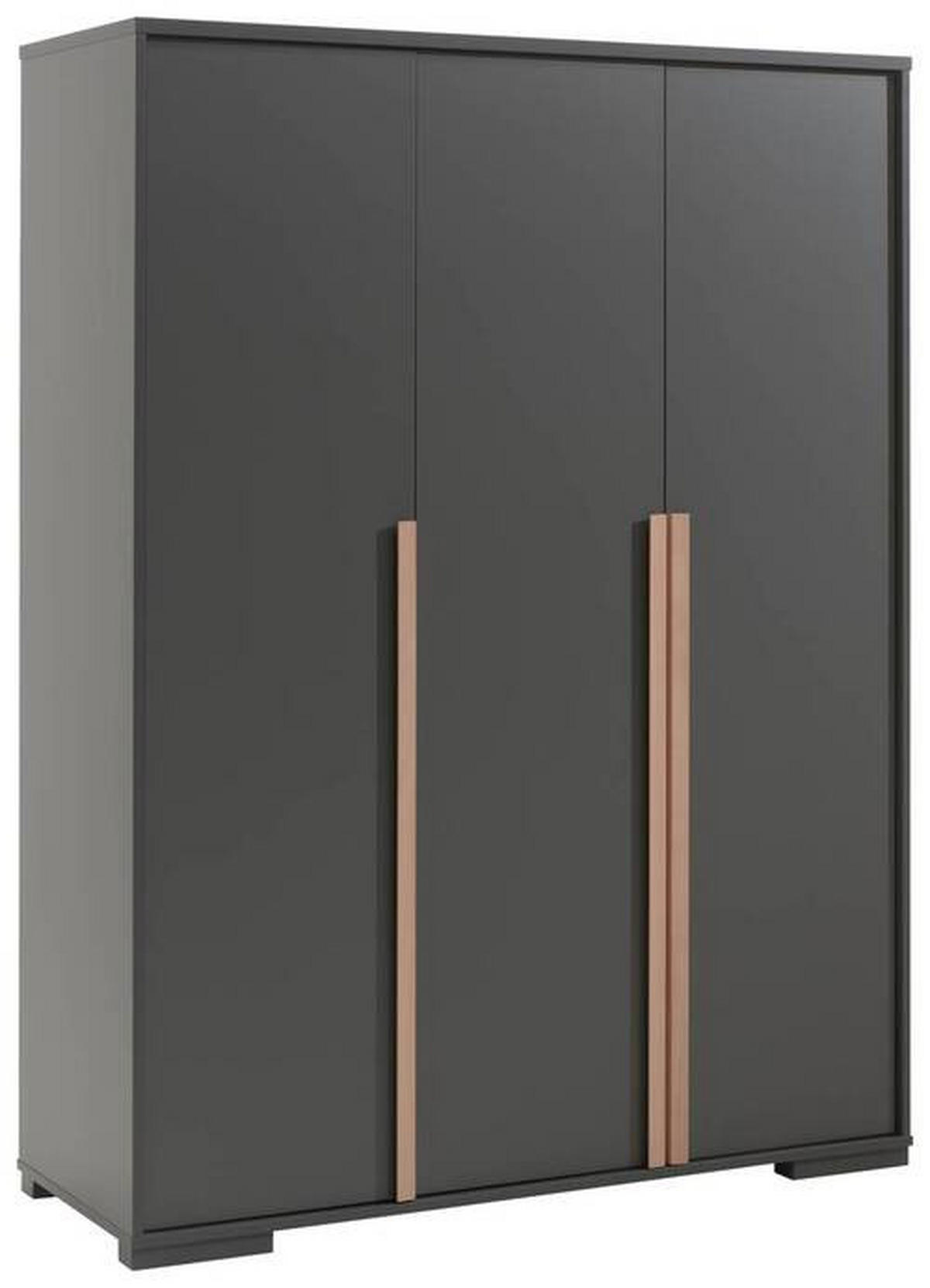 DREHTÜRENSCHRANK 3-türig Anthrazit  - Anthrazit/Buchefarben, MODERN, Holz/Holzwerkstoff (145,6/195,2/56cm) - MID.YOU