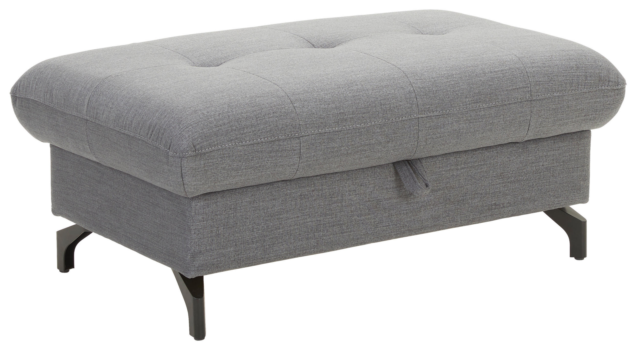 HOCKER in Textil Dunkelgrau  - Dunkelgrau/Schwarz, Design, Textil/Metall (101/45/63cm) - Xora