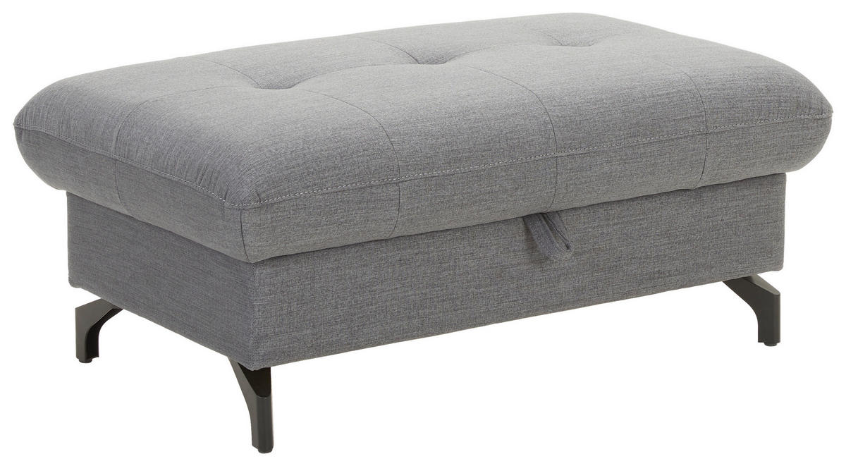 HOCKER Textil Dunkelgrau  - Dunkelgrau/Schwarz, Design, Textil/Metall (101/45/63cm) - Xora