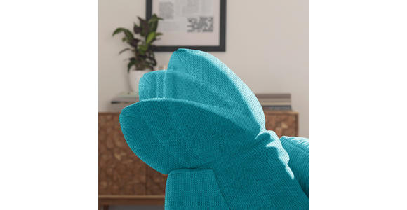 ECKSOFA in Mikrofaser Türkis 265/180 cm - Türkis/Chromfarben, Design, Textil/Metall (265/180cm) - Carryhome