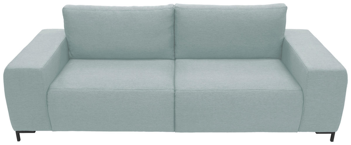 BIGSOFA Webstoff Blau  - Blau/Schwarz, Design, Textil/Metall (242/88/88cm) - LOOKS by W.Joop