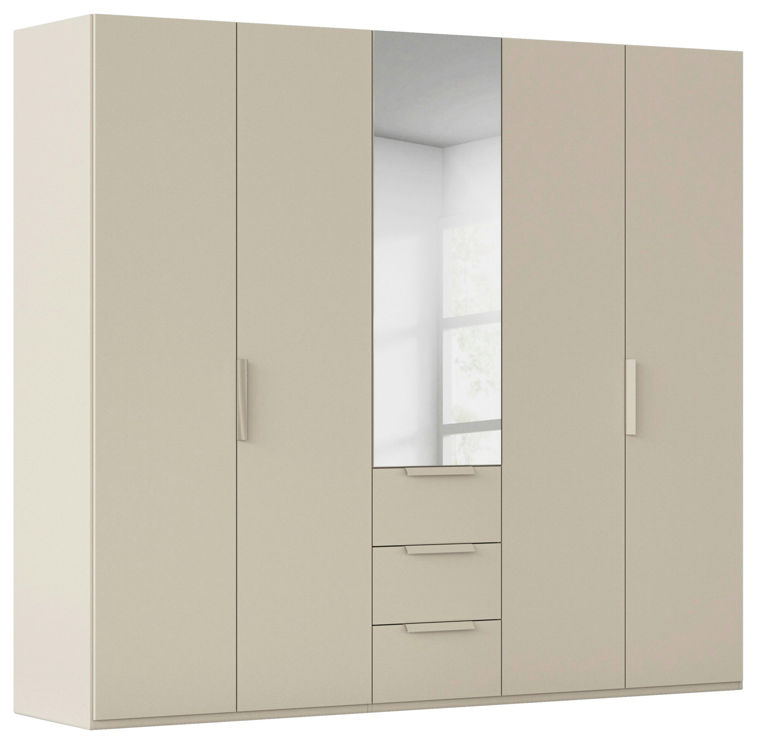 DREHTÜRENSCHRANK 251/235/61 cm,  in Champagner, 5-türig  - Champagner, Basics, Glas/Holzwerkstoff (251/235/61cm) - Novel