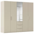 DREHTÜRENSCHRANK 251/235/61 cm,  in Champagner, 5-türig  - Champagner, Basics, Glas/Holzwerkstoff (251/235/61cm) - Novel