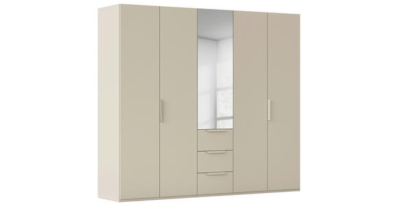 DREHTÜRENSCHRANK 251/235/61 cm,  in Champagner, 5-türig  - Champagner, Basics, Glas/Holzwerkstoff (251/235/61cm) - Novel