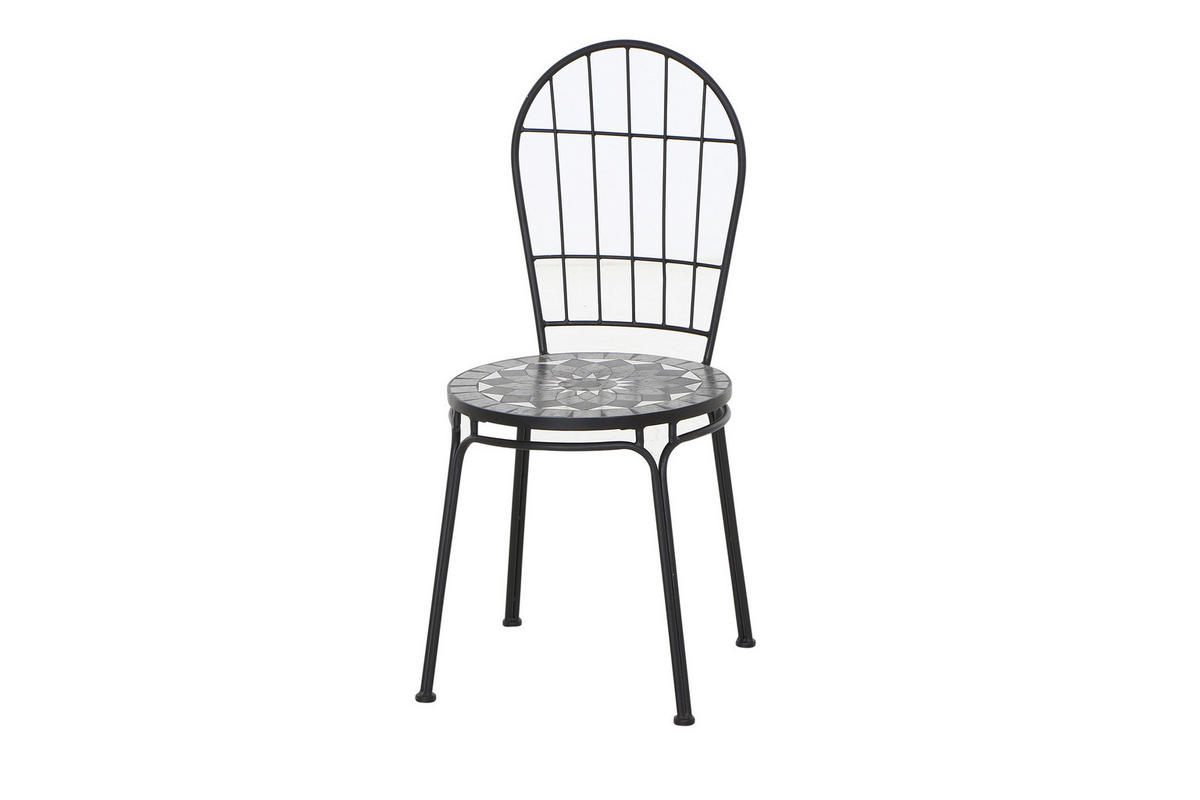 STAPELSTUHL Stahl Schwarz  - Schwarz, KONVENTIONELL, Keramik/Metall (43/93,5/49cm) - Siena Garden