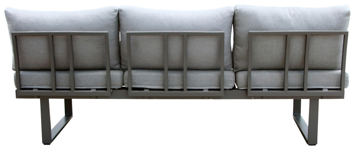 LOUNGEGARNITUR Aluminium  - Anthrazit/Grau, MODERN, Kunststoff/Metall (210/68/77/76cm) - Ambia Garden