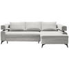 ECKSOFA Creme Chenille  - Creme/Schwarz, KONVENTIONELL, Textil/Metall (265/184cm) - Hom`in
