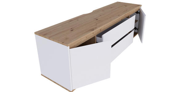 LOWBOARD  160/50/42 cm 2 Schublade(n) stehend  - Schwarz/Weiß, MODERN, Holzwerkstoff/Kunststoff (160/50/42cm) - Carryhome