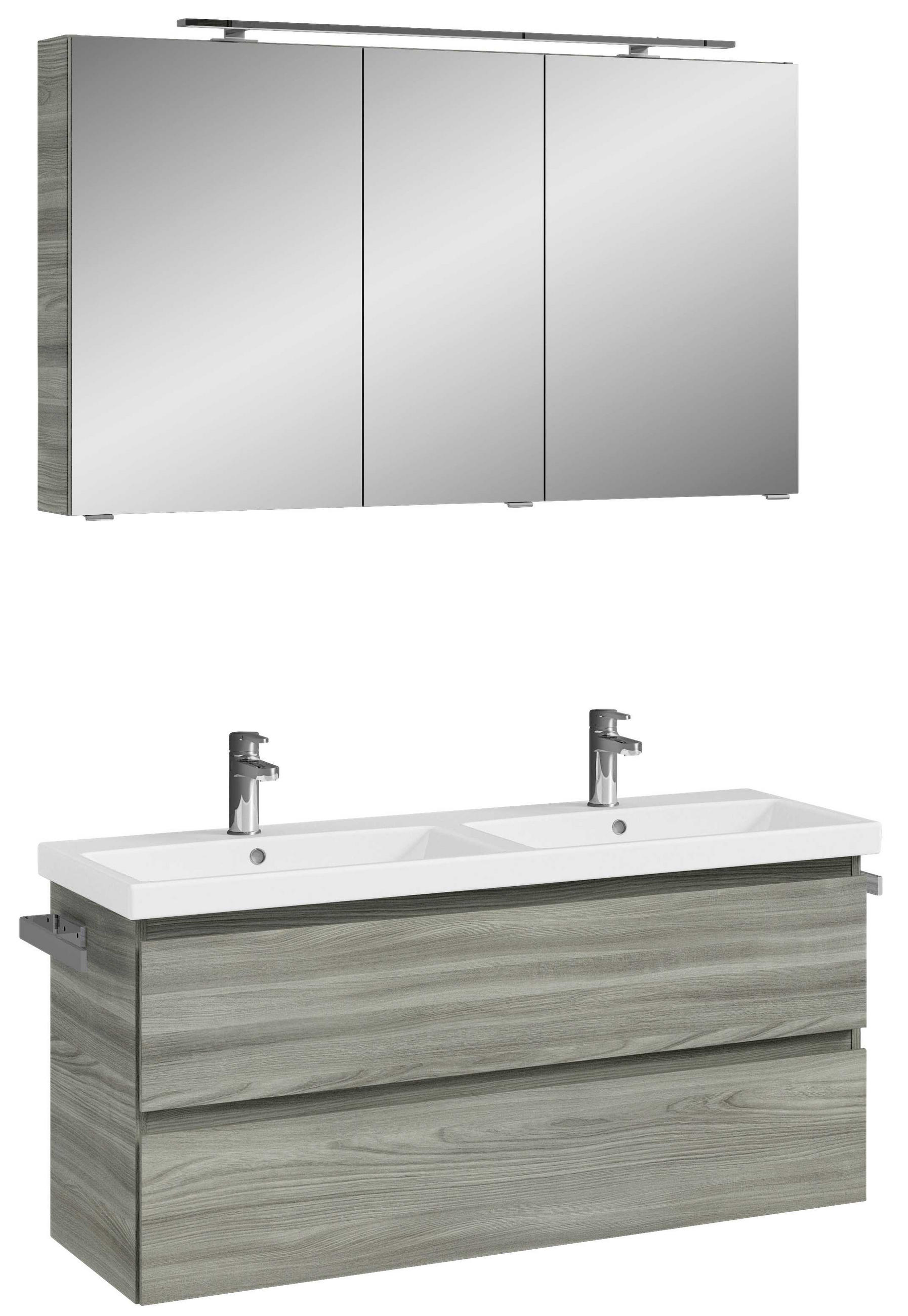KUPATILO  siva  - siva/bela, Konvencionalno, staklo/pločasti materijal (120cm) - Sadena