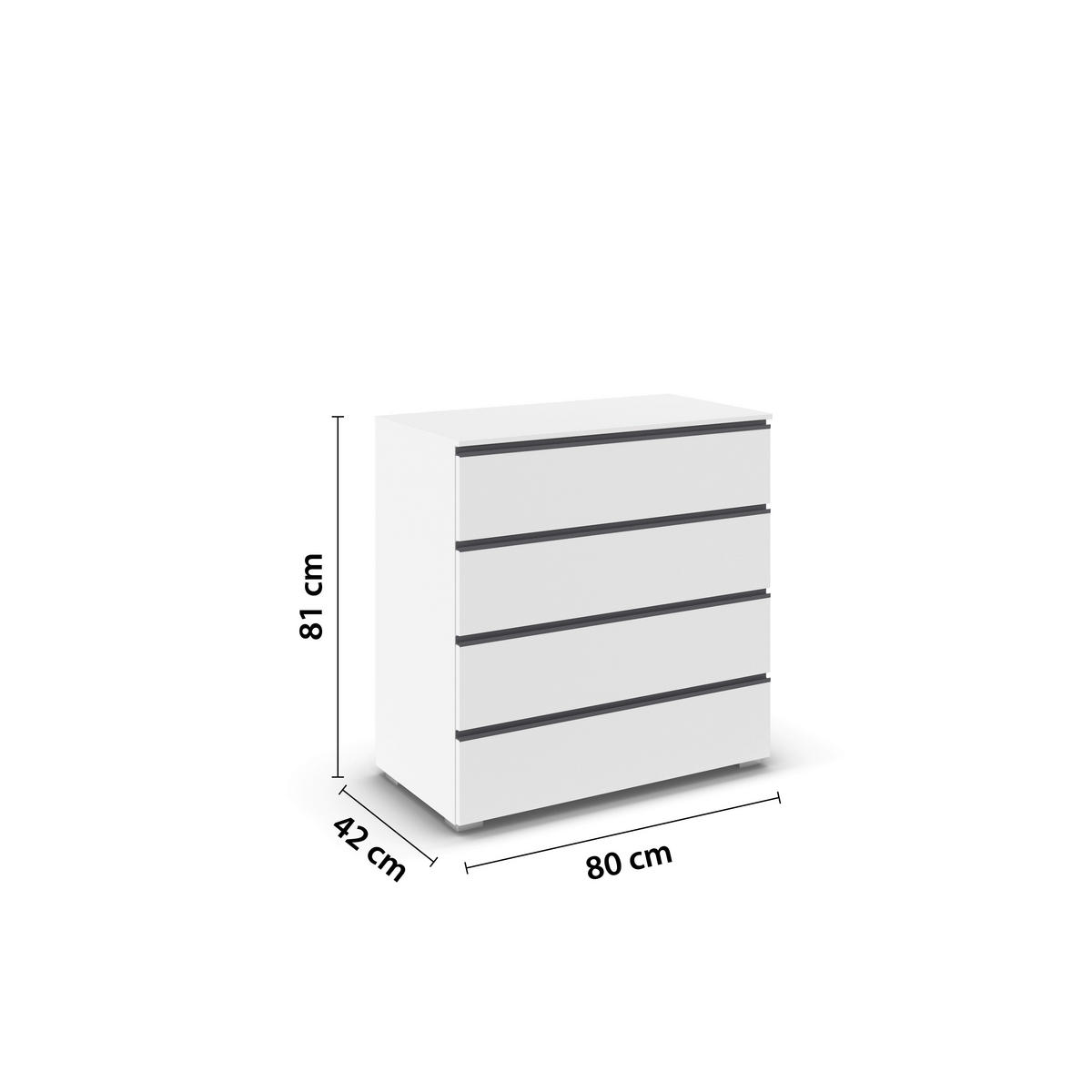 KOMMODE  in 80/81/42 cm  - Silberfarben/Graphitfarben, Trend, Holzwerkstoff/Kunststoff (80/81/42cm) - Xora