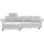 ECKSOFA  in Chenille Hellgrau  - Hellgrau/Schwarz, KONVENTIONELL, Textil/Metall (291/153cm) - Hom`in