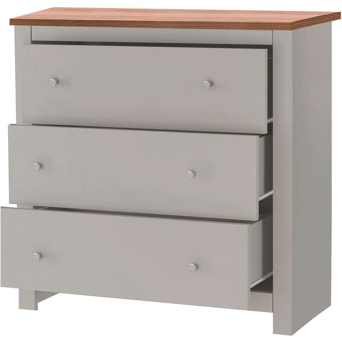 KOMMODE Emerald  in 79/81/35 cm  - Silberfarben/Creme, Design, Holzwerkstoff/Metall (79/81/35cm) - MID.YOU