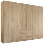 DREHTÜRENSCHRANK inkl. Zubehör 298/240/63 cm,  in Eiche Artisan, 6-türig  - Alufarben/Eiche Artisan, Design, Holzwerkstoff/Metall (298/240/63cm) - Dieter Knoll