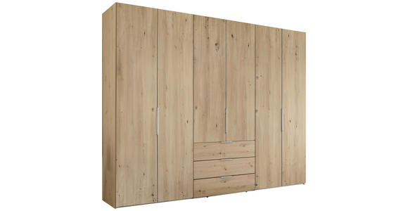 DREHTÜRENSCHRANK inkl. Zubehör 298/240/63 cm,  in Eiche Artisan, 6-türig  - Alufarben/Eiche Artisan, Design, Holzwerkstoff/Metall (298/240/63cm) - Dieter Knoll
