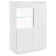 HIGHBOARD Weiß  90/130/38 cm  - Weiß, MODERN, Glas/Holzwerkstoff (90/130/38cm) - Carryhome