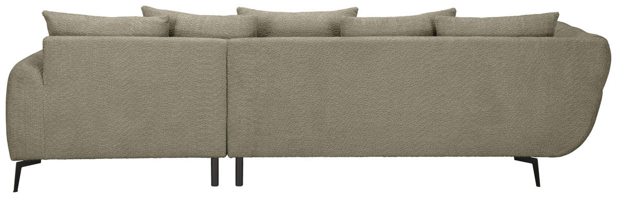 ECKSOFA 318/217 cm  in Bouclé Graubraun Zierkissen, Rückenkissen, Rücken echt  318/217 cm  - Graubraun/Schwarz, MODERN, Textil/Metall (318/217cm) - Carryhome