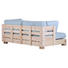 SOFA Hellblau, Naturfarben - Naturfarben/Hellblau, Design, Holz/Textil (204/85/122cm) - Carryhome