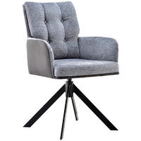 ŽIDLE S PODRUČKAMI, železo, žinylka, mikrovlákno, antracitová, šedá, černá - šedá/černá, Design, kov/textil (61/89.5/66cm) - Novel