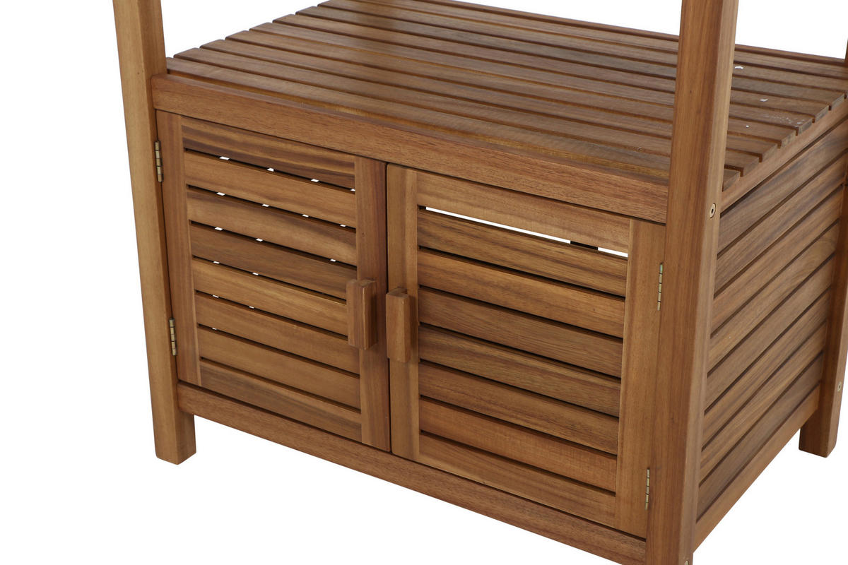 OUTDOORKÜCHE - Dunkelgrau/Naturfarben, Basics, Holz/Stein (100/87/156cm) - Siena Garden