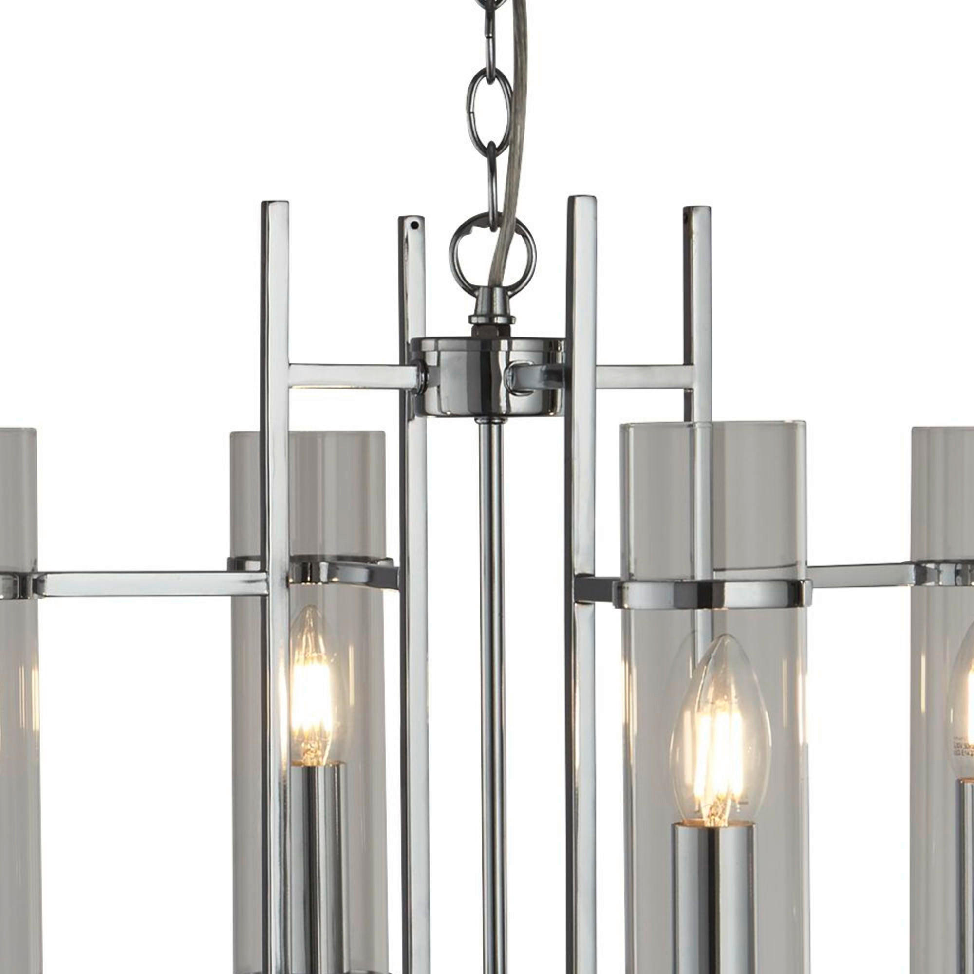 HÄNGLAMPA Milo Pendant 49/49/42-92 cm - kromfärg, Design, metall/glas (49/49/42-92cm)