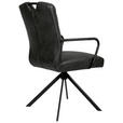 ARMLEHNSTUHL  in Mikrofaser  - Schwarz, Design, Textil/Metall (50/92,5/62cm) - Ambia Home