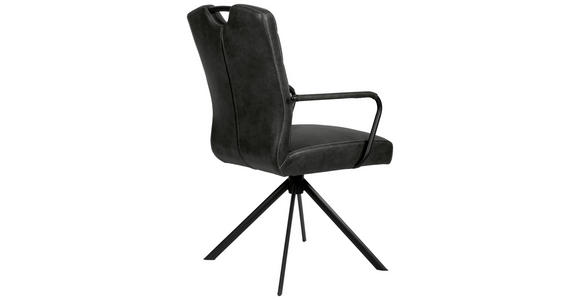 ARMLEHNSTUHL in Mikrofaser - Schwarz, Design, Textil/Metall (50/92,5/62cm) - Ambia Home