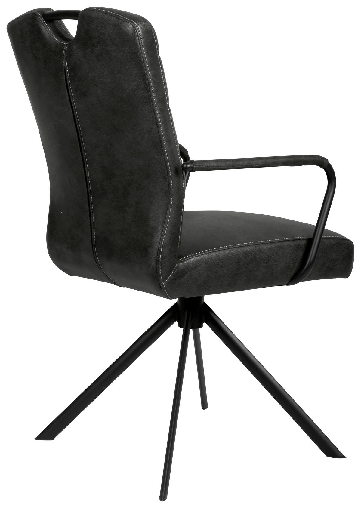 ARMLEHNSTUHL  in Mikrofaser  - Schwarz, Design, Textil/Metall (50/92,5/62cm) - Ambia Home