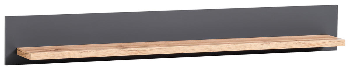 WANDBOARD Eiche Wotan, Anthrazit  - Anthrazit/Eiche Wotan, Design, Holzwerkstoff (150/20/20cm) - MID.YOU