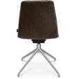 STUHL  in Aluminium Velours Metall, Textil  - Alufarben/Braun, Design, Textil/Metall (46/81,5-84,5/55cm) - Johann Jakob