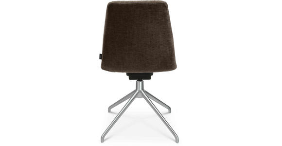 STUHL in Aluminium Velours Metall, Textil - Alufarben/Braun, Design, Textil/Metall (46/81,5-84,5/55cm) - Johann Jakob