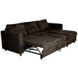 ECKSOFA  in Flachgewebe Dunkelbraun  - Dunkelbraun/Schwarz, KONVENTIONELL, Textil/Metall (252/162cm) - Carryhome