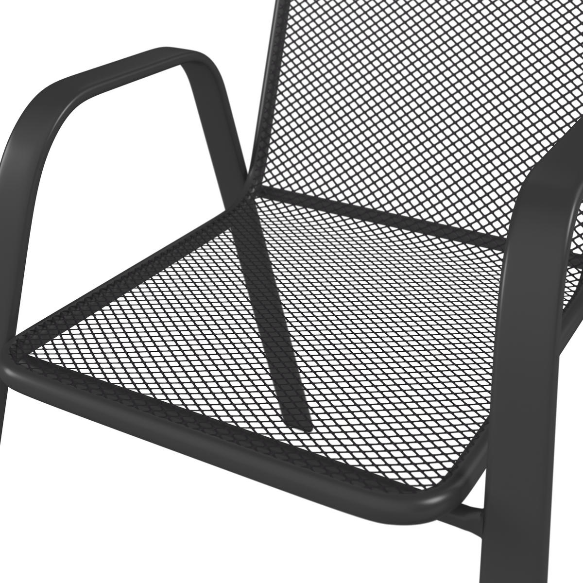 STAPELSESSEL Stahl Dunkelgrau  - Dunkelgrau, KONVENTIONELL, Metall (55/97/76cm) - Ambia Garden