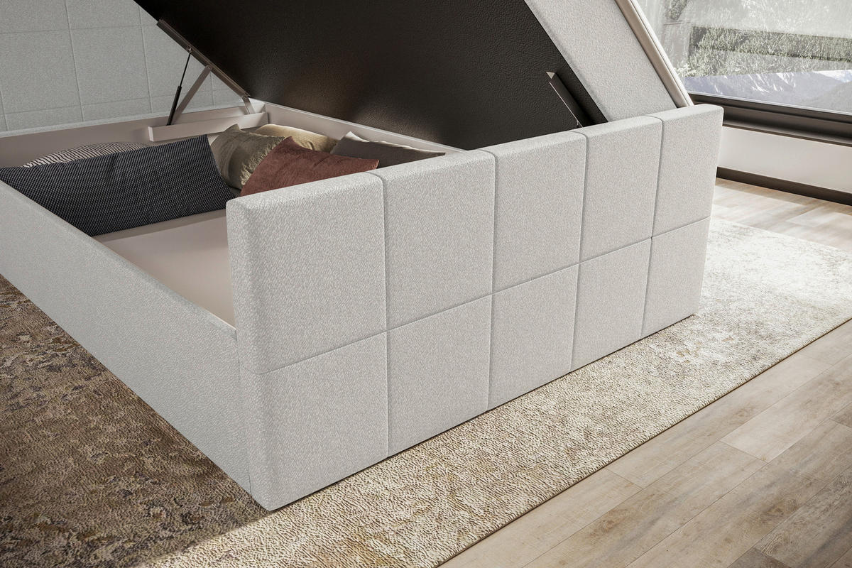 BOXBETT 100/200 cm  in Hellgrau  - Hellgrau, KONVENTIONELL, Kunststoff/Textil (100/200cm) - Boxxx