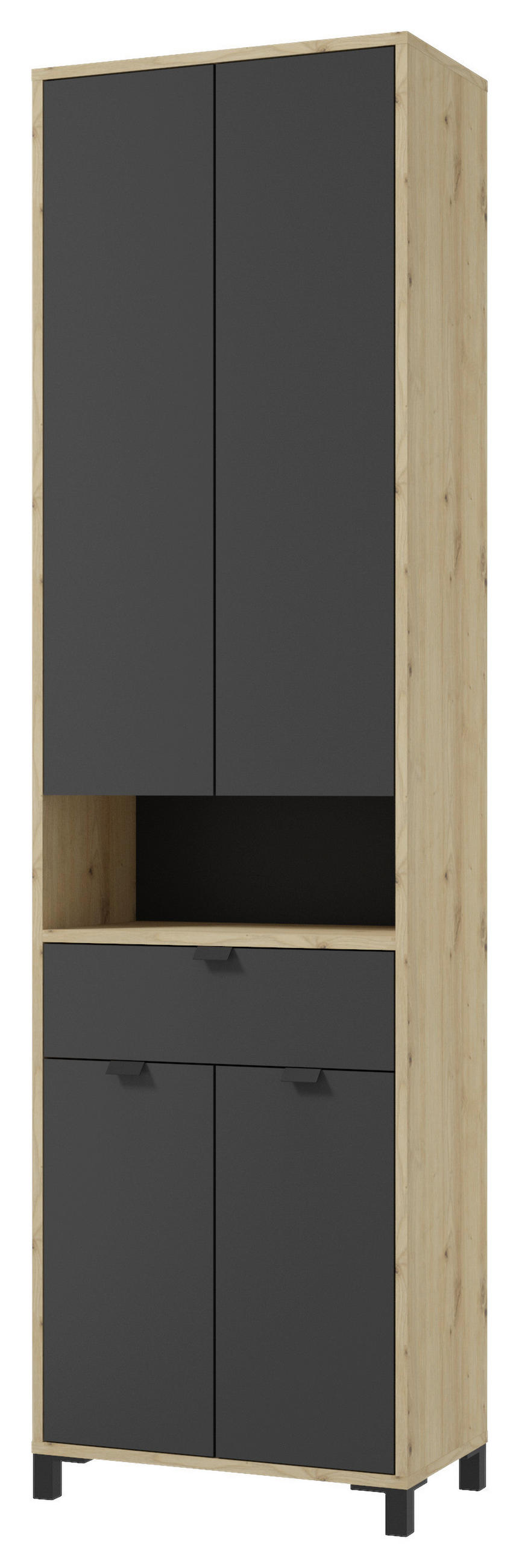 HOCHSCHRANK 54/193/31 cm  - Eichefarben/Anthrazit, Basics, Holzwerkstoff/Kunststoff (54/193/31cm) - MID.YOU