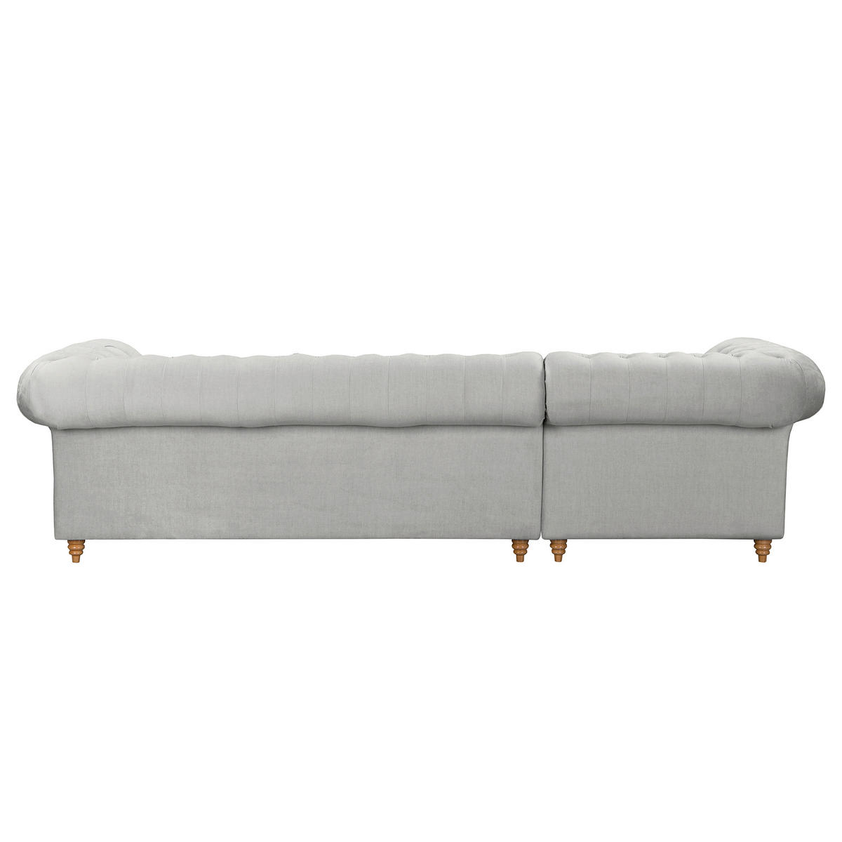 ECKSOFA Mikrofaser Hellgrau  - Hellgrau/Braun, Design, Holz/Textil (182/284cm) - P & B