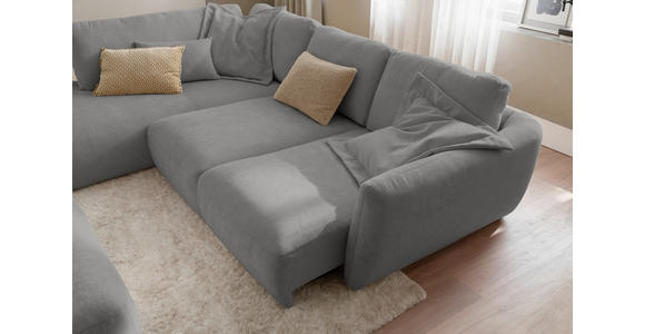 ECKSOFA  in Chenille Grau  224/307 cm  - Schwarz/Grau, KONVENTIONELL, Kunststoff/Textil (224/307cm) - Hom`in