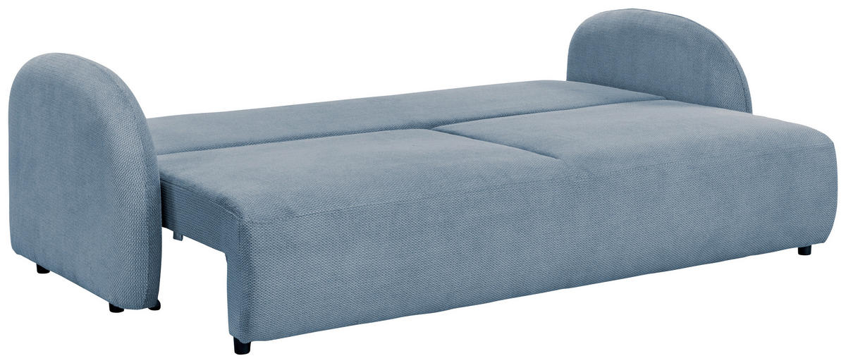 SCHLAFSOFA ROMA  mit Struktur Blaugrau  - Blaugrau/Schwarz, Design, Textil (230/90/105cm) - MID.YOU