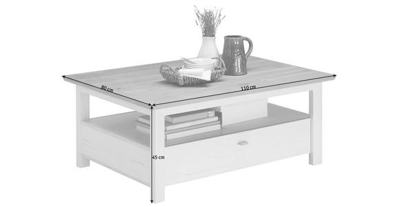 COUCHTISCH in Holzwerkstoff 110/80/45 cm - Weiß/Grau, LIFESTYLE, Holzwerkstoff (110/80/45cm) - Hom`in