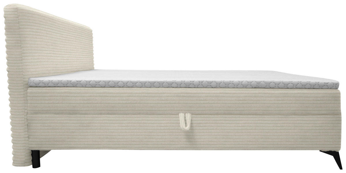 BOXBETT 180/200 cm  in Creme  - Creme/Schwarz, Design, Holz/Holzwerkstoff (180/200cm) - Xora
