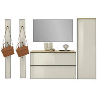 GARDEROBE 5-teilig  in 255/190/37 cm  - Eichefarben/Sahara, Design, Glas/Holz (255/190/37cm) - Dieter Knoll