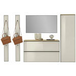 GARDEROBE 5-teilig  in 255/190/37 cm  - Eichefarben/Sahara, Design, Glas/Holz (255/190/37cm) - Dieter Knoll