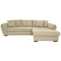 ECKSOFA in Webstoff Beige  - Beige/Schwarz, Design, Kunststoff/Textil (278/187cm) - Livetastic