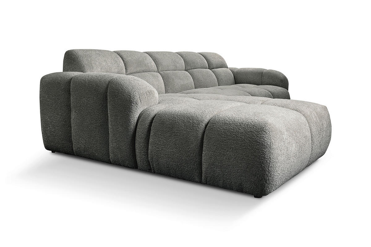 ECKSOFA links montierbar  VENTO Grau Struktur  - Schwarz/Grau, Design, Holz/Textil (175/255cm) - MID.YOU