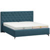 POLSTERBETT 180/200 cm  in Blau  - Blau/Birkefarben, Konventionell, Holz/Textil (180/200cm) - Novel