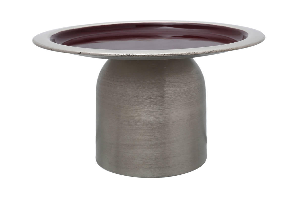 TORTENPLATTE   - Pflaume/Silberfarben, Trend, Metall (24,5/14cm) - Kayoom