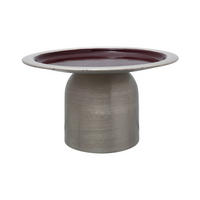 TORTENPLATTE   - Pflaume/Silberfarben, Trend, Metall (24,5/14cm) - Kayoom