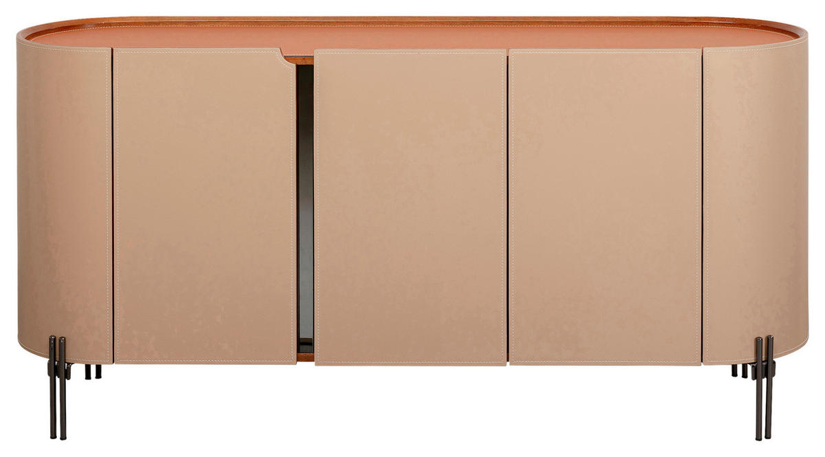 SIDEBOARD  in 150/75/40 cm  - Rotbraun/Schwarz, Design, Holz/Textil (150/75/40cm) - Kare-Design