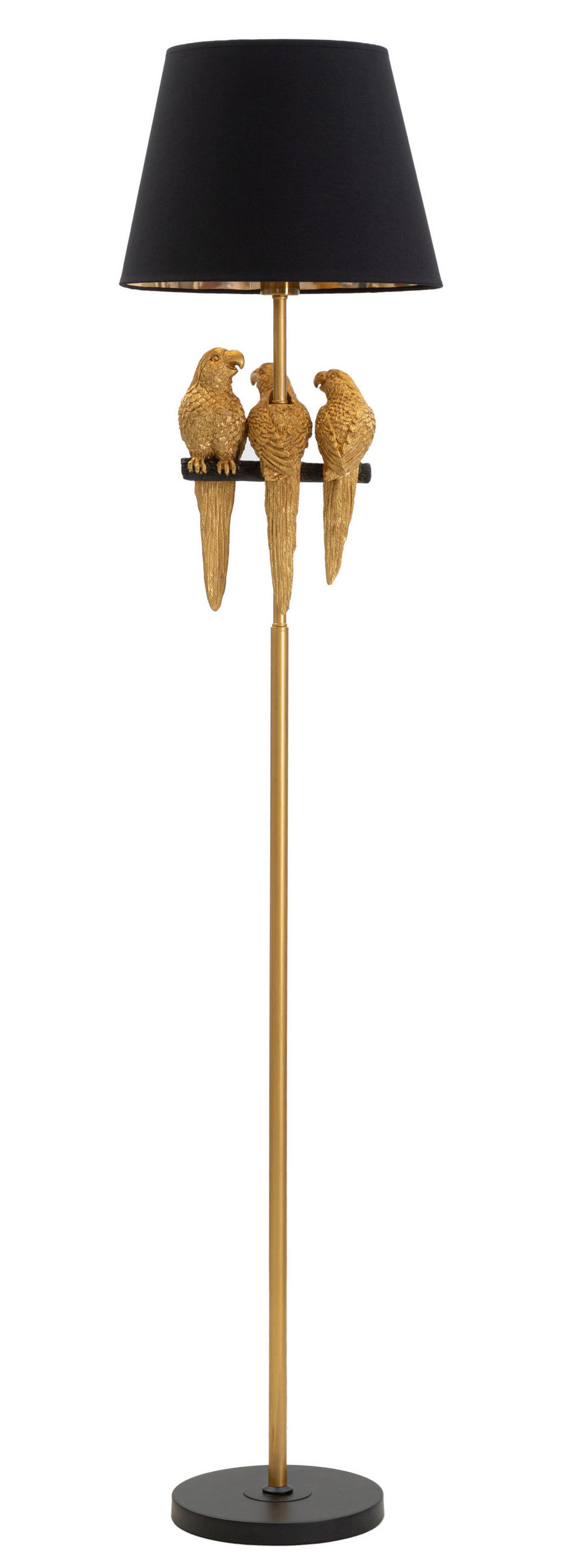 STEHLEUCHTE 37/164.5 cm  - Goldfarben/Schwarz, Trend, Kunststoff/Textil (37/164.5cm) - Mauro Ferretti
