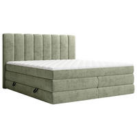 BOXSPRINGBETT 140/200 cm,  in Salbeigrün, Bettkasten, Matratzen, H2 + H3 = mittel + fest  - Salbeigrün/Schwarz, KONVENTIONELL, Kunststoff/Textil (140/200cm) - Carryhome