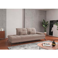 RÉCAMIERE in Flachgewebe Greige  - Greige/Schwarz, Konventionell, Textil/Metall (231/90/122cm) - Sit & More